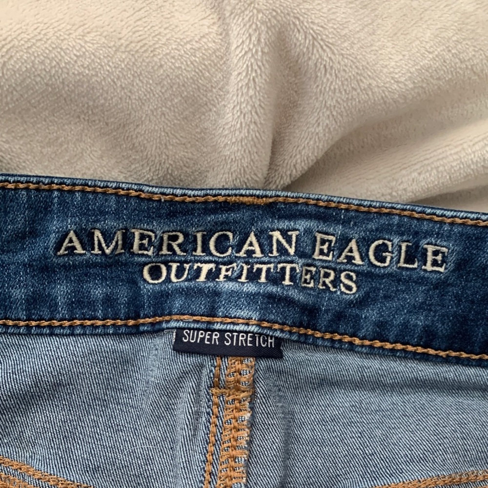 American Eagle Outfitters Ripped Blue Jean Shorts - Picture 3 of 6